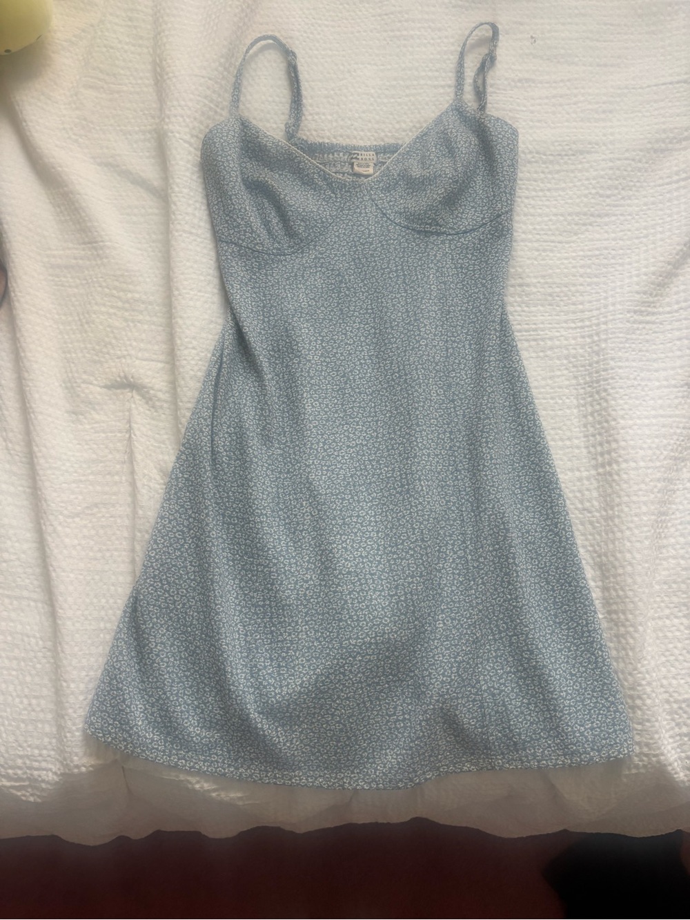 Billabong Light Blue Floral-Print Slip Mini Dress